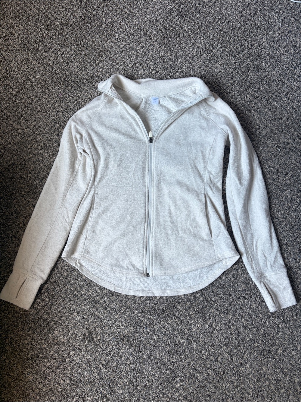 Old Navy Cream Full-Zip Teddy Jacket